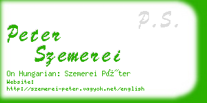 peter szemerei business card